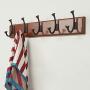 LAXF-Wall Coat Racks with Hooks/Hangers Coat Rack Bamboo Clothes Hook Dorm Room Bedroom on The Wall Wall-Mounted Hook Hanger Multifunction Straight Edge Retro Color (Size : 48.4cm)