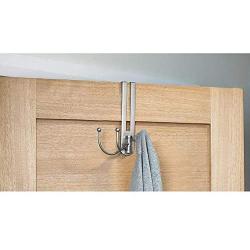 Rok Hardware Pearly Grey Over The Door 3 Prong Closet Coat Sweater Hat Tie Clothes Towel Swivel Hook Hanger ROKOTDHMN (2 Pack)