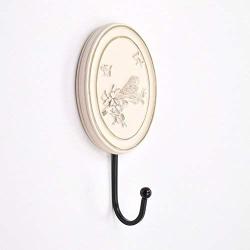 abodent.com Oval Cream Dove/Sparrow Bird Plaster Coat Hook Hooks Wall Mounted Door Hook Hanger for Hat Coat Clothes Kitchen Bathroom Bedroom Office (Screws Included)