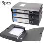 H&W 3 Pack, A4 Storage Archives Cases File Boxes Plastic with Lid, Boxes File, Height 35 55 75mm,Black (WG3-Z3)