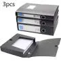 H&W 3 Pack, A4 Storage Archives Cases File Boxes Plastic with Lid, Boxes File, Height 35 55 75mm,Black (WG3-Z3)