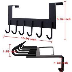 Dseap Over The Door Hanger Hook, Towel Rack, Coat Rack for Clothes Hat Towel Bathroom, Black