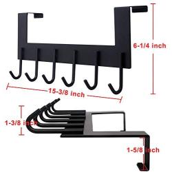 Dseap Over The Door Hanger Hook, Towel Rack, Coat Rack for Clothes Hat Towel Bathroom, Black, 2 Packs