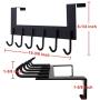 Dseap Over The Door Hanger Hook, Towel Rack, Coat Rack for Clothes Hat Towel Bathroom, Black, 2 Packs