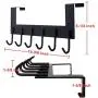 Dseap Over The Door Hanger Hook, Towel Rack, Coat Rack for Clothes Hat Towel Bathroom, Black, 2 Packs