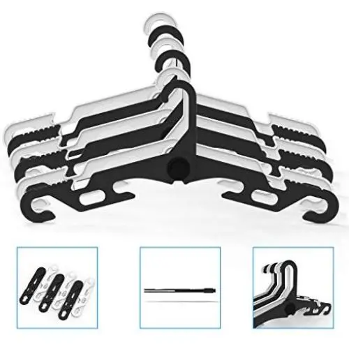 jiankun 6 Pack Portable Folding Clothes Hangers,Drying Rack for Family, Travel,Car and Camp