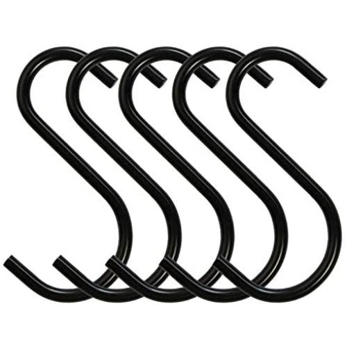 Heavy Duty S Hooks Metal S Shaped Hooks Black Hanging Hooks 2.75” Hangers for Kitchenware Pots Pans Plants Bags Towels