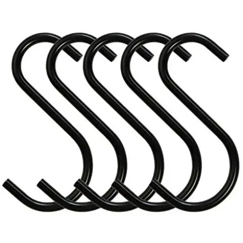Heavy Duty S Hooks Metal S Shaped Hooks Black Hanging Hooks 2.75” Hangers for Kitchenware Pots Pans Plants Bags Towels Heavy Duty S Hooks Metal S Shaped Hooks Black Hanging Hooks 2.75” Hangers for Kitchenware Pots Pans Plants Bags Towels