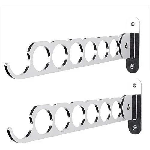 Wallniture Costa Wardrobe Organizer Wall Mounted Clothes Bar - Hanger Holder Organizer - Steel 14.5 Inch Set of 2 Wallniture Costa Wardrobe Organizer Wall Mounted Clothes Bar - Hanger Holder Organizer - Steel 14.5 Inch Set of 2