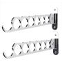 Wallniture Costa Wardrobe Organizer Wall Mounted Clothes Bar - Hanger Holder Organizer - Steel 14.5 Inch Set of 2