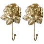 EleCharm Vintage Resin Rose Dress Heart Design Clothes Coat Wall Hook Hanger Curtain Holdbacks (Matte Gold)