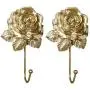 EleCharm Vintage Resin Rose Dress Heart Design Clothes Coat Wall Hook Hanger Curtain Holdbacks (Matte Gold)