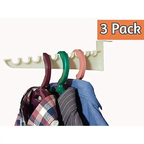 Andalus 9-inch Over The Door Hook Organizer Rack, Holds 10 Hangers, Durable Construction, Space Saving Design, Easy to Install (3 Pack) Andalus 9-inch Over The Door Hook Organizer Rack, Holds 10 Hangers, Durable Construction, Space Saving Design, Easy to Install (3 Pack)