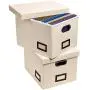 Superjare Updated File Boxes for Hanging Files, Set of 2, Storage Office Boxes with 60 lbs Weight Capacity, Durable MDF Board & Linen Fabric, File Storage Organizer for Letter/Legal - Cream Superjare Updated File Boxes for Hanging Files, Set of 2, Storage Office Boxes with 60 lbs Weight Capacity, Durable MDF Board & Linen Fabric, File Storage Organizer for Letter/Legal - Cream