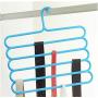 5pcs Random Color Multi-Purpose Clothes Hanger Practical 5 Layers Pants Hanger Scarf Tie Rack Space Saving Clothes Hanger Home Organizer