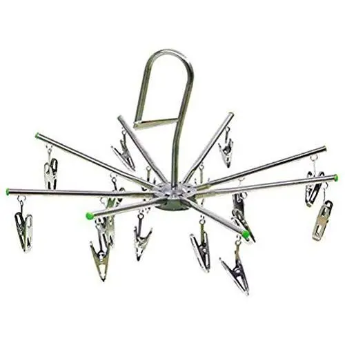 Lheng Stainless Steel Multi-Clip Clothes Drying Racks Laundry Drip Hanger Laundry Clothesline Hanging
