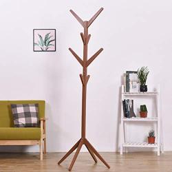 Yo-Yo2015 Coat Rack Solid Wood Hanger Floor Standing Coat Racks 8 Hooks Home Furniture Storage Clothes Hanging Hanger Bedroom Coat Stand Coat Hook (Color : Brown)