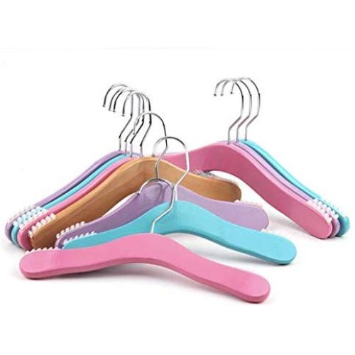 11inch  Premium Kids Baby Toddler Children Wooden Hangers 10 Pack | Clothes Dress Shirt Wood Hangers with Non-Slip Rubber Pad