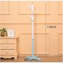 Wooden Children Clothes Hanger with 5 Hooks Pencil Shape Coat Rack, Floor Standing Clothes Rack Folding Shelf for Kids 133cm Random Color