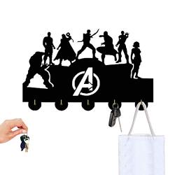 The Avengers Wall Hanger 3D Wall Hook Rails Triple Wall Art Clothing Hook Rack Hanger Wall Art Decoration Strong Adhesive Sticker Solid Wood Hooks A1