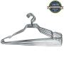 Huji Chrome Hangers, 8 Pack Stainless Steel Metal Non-Slip Clothes Hangers