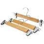 Cabilock Clothes Hanger 5pcs Burlywood Clothing Hanger with Trouser Clamp Domestic Coat Hanger with Stainless Steel Clip