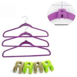 20PC Random Color Mini Flocking Clothes Hanger Decoration Home Easy Hook Closet Organizer Hanging Hook