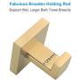 Bathroom Towel Hook, APLusee SUS304 Stainless Steel Single Square Home Storage Holder Utility Coat Robe Hook Wall Hanger, Brushed Gold