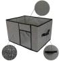 Tuokor Fabric Storage Bins with Lid, 2 Handles and Clear Window, 16x12x10 inches (LxWxH) Washable Foldable Storage Basket Cube Boxes 3-Pack, Gray