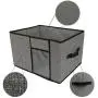 Tuokor Fabric Storage Bins with Lid, 2 Handles and Clear Window, 16x12x10 inches (LxWxH) Washable Foldable Storage Basket Cube Boxes 3-Pack, Gray