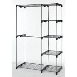 Closet Organizer Storage Rack Portable Clothes Hanger Home Garment Shelf Rod G68 Useful Product