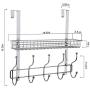 KEIMIX Coat Rack, Over The Door Hanger with Mesh Basket, Detachable Storage Shelf for Towels, Hats, Handbags, Coats (Chrome-1 Basket)