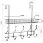 KEIMIX Coat Rack, Over The Door Hanger with Mesh Basket, Detachable Storage Shelf for Towels, Hats, Handbags, Coats (Chrome-1 Basket)