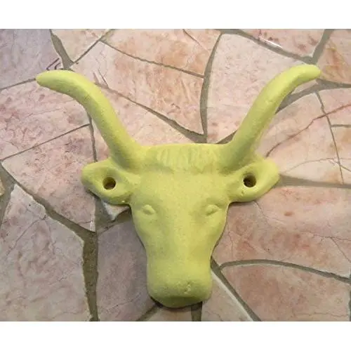 Cast Iron Wall Hook, Yellow Farmhouse Décor, Western Rustic Animal Hooks, Cow Coat Hanger Cast Iron Wall Hook, Yellow Farmhouse Décor, Western Rustic Animal Hooks, Cow Coat Hanger