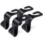 HOUSE DAY Car Seat Headrest Hooks for Car Back Seat Organizer Hanger Storage Hook Car SUV Black Purse Hook for Car Handbag Clothes Coats Grocery Bags 4 Pack