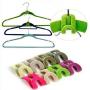 20pcs Random Color Creative Mini Flocking Clothes Hanger Easy Hook Closet Organizer Home Product