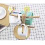 Hemoton 1 Pc Korean Style Solid Wood Kitchen Storage Rack 6 Hooks Removable Tea Cup Organizer Mug Stand Coffee Cup Hanger