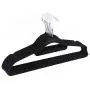 10pcs Random Color Non-Slip Ultra-Thin 360 Degree Swivel Flocked Adult Clothes Hangers with Tie Bar, Notched Shoulders Decoration