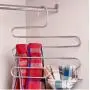 LEF 3-Pack S-Type Stainless Steel Hangers for Space Consolidation, Scarfs, Closet Storage Organizer for Pants, Jeans, Ties, Belts, Towels