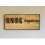 Race Medal Holder/Running Medal Hanger - RUNNING = HAPPINESS. Wood Wall Mounted Medal Organizer. CUSTOMIZATION Available