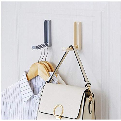 10pcs Random Color Foldable Door Hook Wall Hanger for Cloth Home Storage Household Invisible Coat Storage Holder Coat Hanger