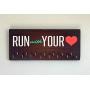 Race Medal Holder/Running Medal Hanger - RUN WITH YOUR HEART. Wood Wall Mounted Medal Organizer. CUSTOMIZATION Available