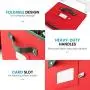 ZOBER Christmas Light Boxes Storage - Premium 600D Oxford, with 4 Plastic Light Wraps, to Store Up to 800 Holiday Christmas Lights Bulbs, Reinforced Stitched Handles 5 Year Warranty (Red) ZOBER Christmas Light Boxes Storage - Premium 600D Oxford, with 4 Plastic Light Wraps, to Store Up to 800 Holiday Christmas Lights Bulbs, Reinforced Stitched Handles 5 Year Warranty (Red)