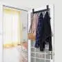 WEBI Over The Door Hook Door Hanger:Over The Door Towel Rack with 6 Coat Hooks for Hanging,Metal Towel Hanger Door Coat Hanger Over Door Coat Rack for Towels,Clothes,Back of Bathroom,Black