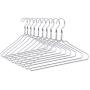 Quality Hangers Silver Aluminum Metal Coat Hangers Heavy Duty Suit Hangers 10 Pack (Adult Size Coat Hanger)