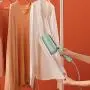 QERNTPEY Clothes Steamer Handheld Hanging Ironing Machine Compact and Portable for Business Trips Folding Flat Hanging Two-in-one Handheld Iron Widely Use (Color : Pink, Size : 28.6x8.7x11.5CM)