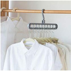 10pcs Random Color Space Saving Hangers Multi-Functional 9 in 1 Magic Clothes Hangers Closet Organizer Foldable