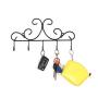 Wall Mounted Metal Hooks/Hangers - Door Hangers/Hooks - Decorative Organizer Rack with 6 Hooks for Keys Clothes Coats Hats Belts Towels Scarves Pots Cups Bags Kitchen Bathroom Garden (Black) (LSYY001)