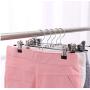 10pcs Random Color Stainless Steel Trouser Hanger Rack Coat Pants Skirt Hangers Clothes Stand Holder with 2 Adjustable Non-Slip Clips