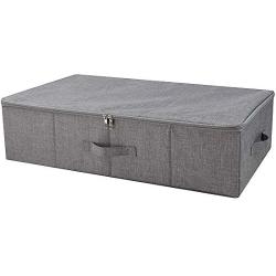 iwill CREATE PRO Under Bed Storage Containers, Underbed Shoe Storage Organizer Boxes with Lids, Blankets, Cloth Storage Bins. Dark Gray